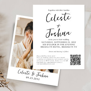 Lámina Boda de código QR Nombre de guión gráfico moderno 