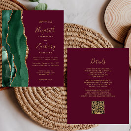 Lámina Boda de código QR para el Agate de Esmeralda Presu