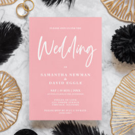 Lámina Boda de código QR rosa Rubor Minimalista de presup