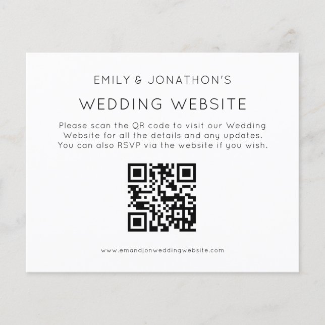 Lámina Boda de código QR simple de presupuesto incluye (Anverso)