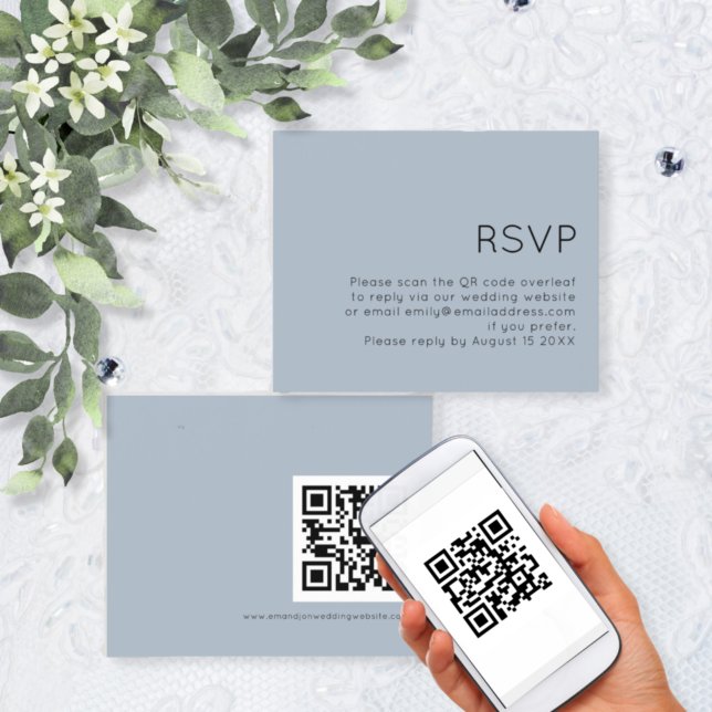 Lámina Boda de código QR simple presupuesto RSVP azul tur (Subido por el creador)