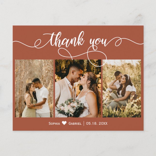 Lámina Boda de Collage de Fotos con Guión de Terracota Pr (Anverso)