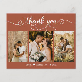 Lámina Boda de Collage de Fotos con Guión de Terracota Pr