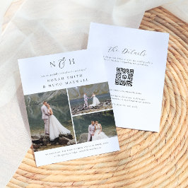 Lámina Boda de Collage de fotos de código QR 3de monogram