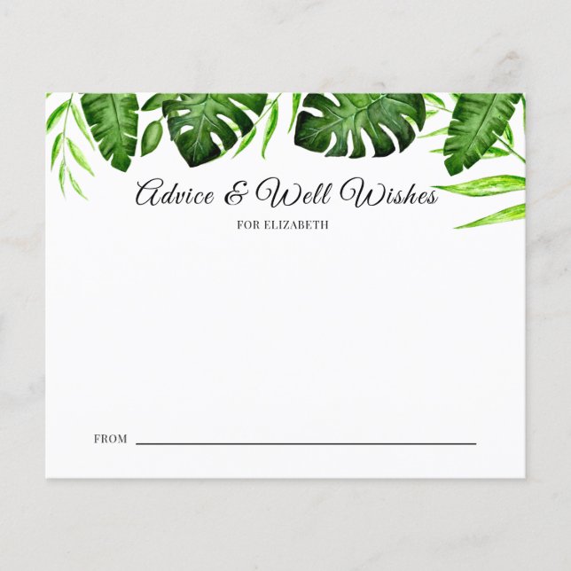 Lámina Boda de consejos de ducha tropical para novias (Anverso)