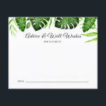 Lámina Boda de consejos de ducha tropical para novias<br><div class="desc">Monstera o Palm,  temática de la jungla tropical,  deja una ducha de novia "Consejos y buenos deseos". Diseñado e ilustrado con amor por Kristine Lee Designs www.kristineleedesigns.com</div>