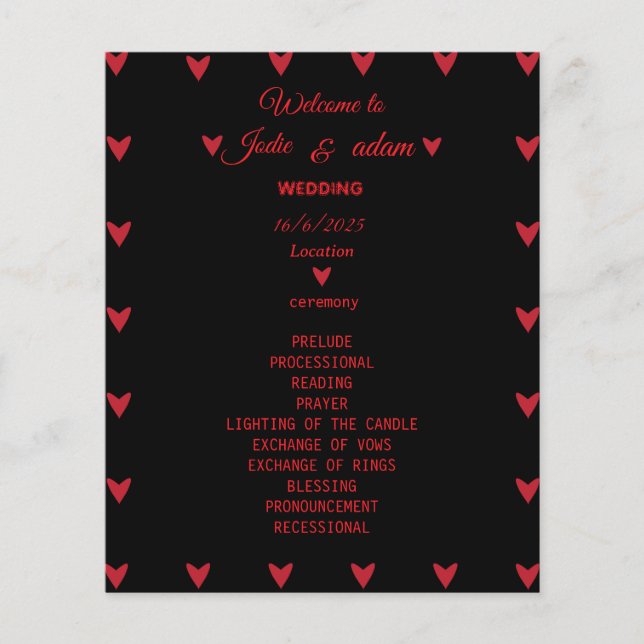 Lámina boda de corazones pequeños (Anverso)