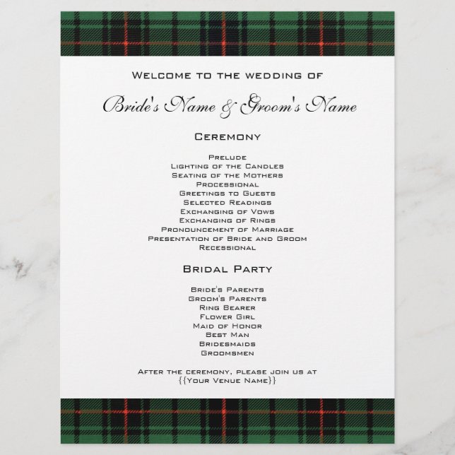 Lámina Boda de cosecha, patrón moderno de Tartán Davidson (Anverso)