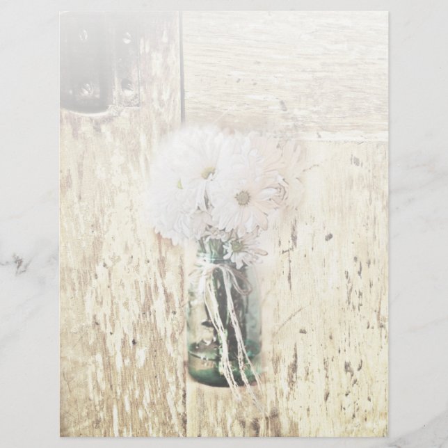 Lámina boda de daisy rústico en madera de grano (Anverso)