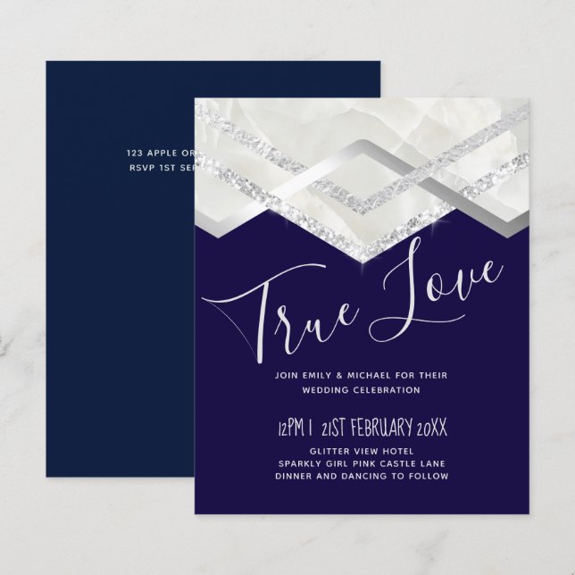 Lámina Boda de Deco Plateado de la Marina de Presupuesto  (Anverso / Reverso)