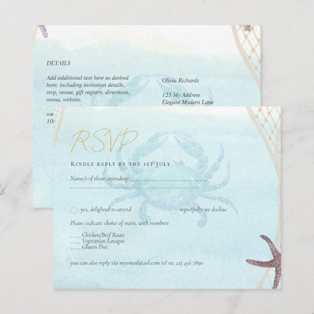 Lámina Boda de destino de playa tropical costera (Anverso / Reverso)