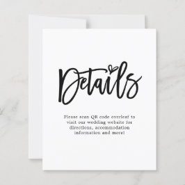 Lámina Boda de detalles de código QR de script de presupu