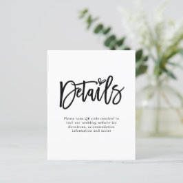 Lámina Boda de detalles de código QR de script de presupu