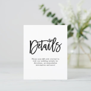 Lámina Boda de detalles de código QR de script de presupu
