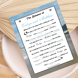 Lámina Boda de ducha de novia juego de libs - playa