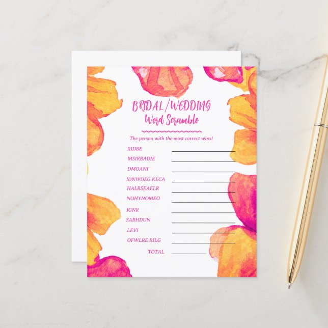 Lámina Boda de ducha de novia Tema Juego de estruendo de  (Anverso/Reverso In Situ)