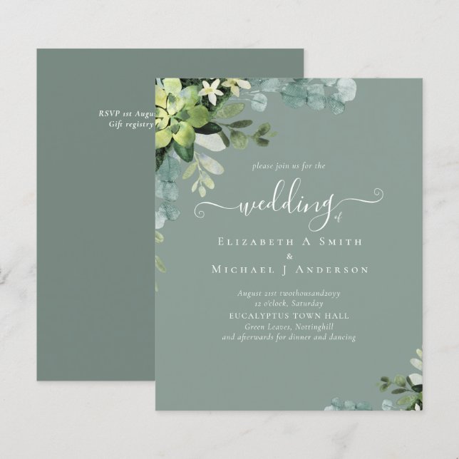 Lámina BODA de ecología de Eucalyptus BUDGET (Anverso / Reverso)