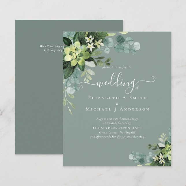 Lámina BODA de ecología de Eucalyptus BUDGET (Anverso / Reverso)