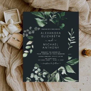 Lámina Boda de ecología del eucalipto verde esmeralda del