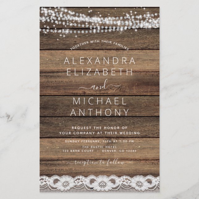 Lámina Boda de encaje de cadenas de granjas rusticas de p (Anverso)