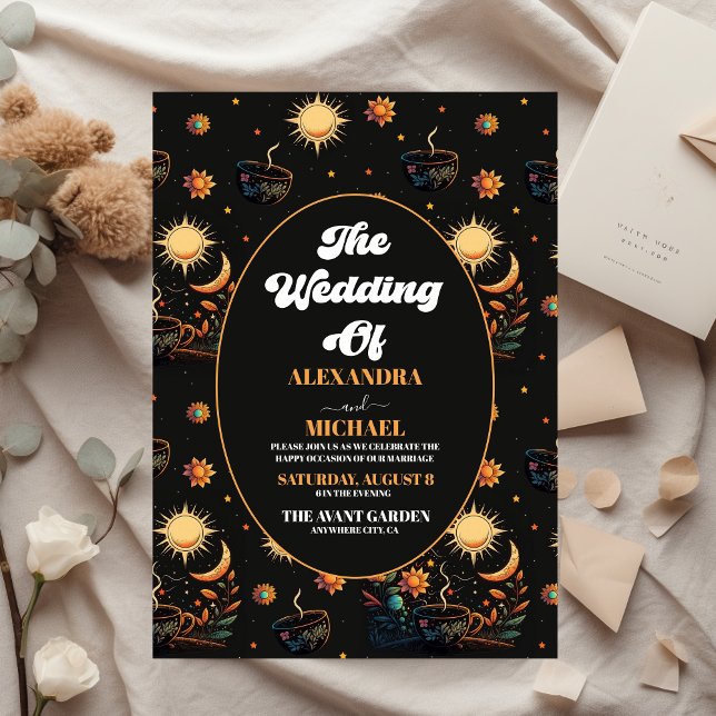 Lámina Boda de estrellas celestes de oro negro místico pr (Subido por el creador)