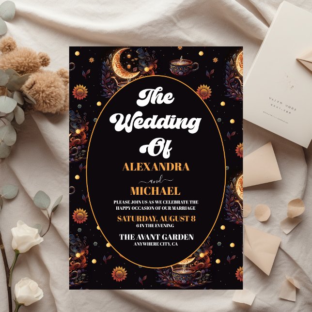 Lámina Boda de estrellas celestes de oro negro místico pr (Subido por el creador)