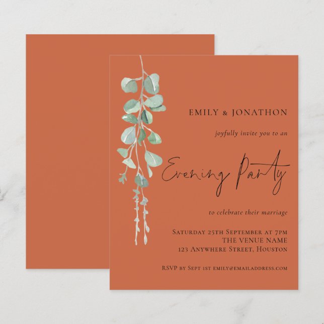 Lámina Boda de eucalipto presupuesto Fiesta Terracotta (Anverso / Reverso)