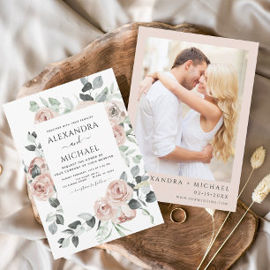 Lámina Boda de Eucaliptos Floral Fotélica Rosa Dusty Pres