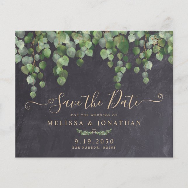 Lámina Boda De Eucaliptos Rústicos De Presupuesto Salven  (Anverso)