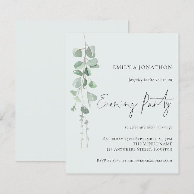 Lámina Boda de Eucalyptus Presupuestado Fiesta de la noch (Anverso / Reverso)