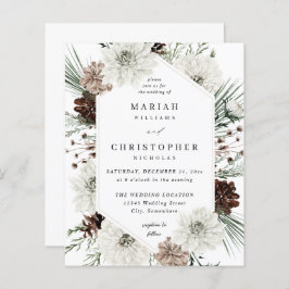 Lámina Boda de Floral y Pino Blanco de Invierno