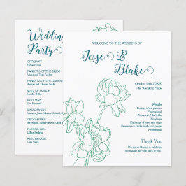 Lámina Boda de flores de peones de mano verde