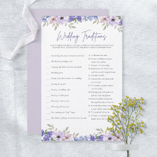 Lámina Boda de flores moradas Tradición de la ducha de no