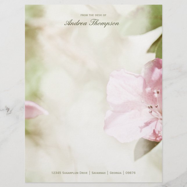 Lámina Boda de flores rosadas (Anverso)