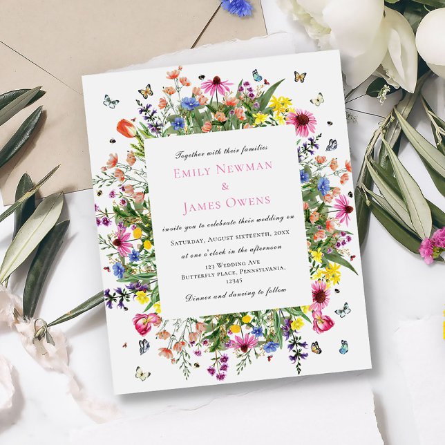 Lámina Boda de flores silvestres de acuarela de presupues (Subido por el creador)