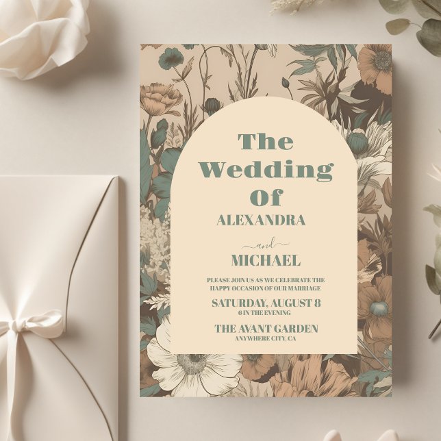Lámina Boda de flores silvestres de tonos tierra suaves d (Subido por el creador)