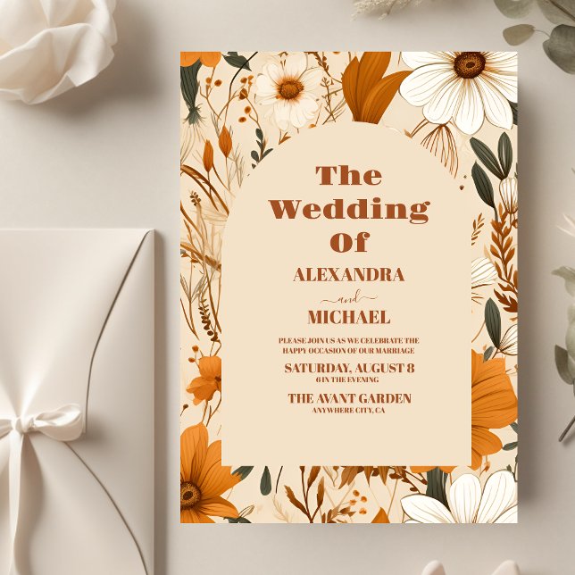 Lámina Boda de flores silvestres Naranja quemadas de pres (Subido por el creador)