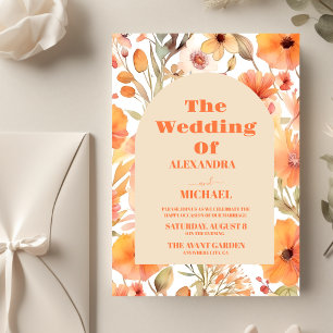 Lámina Boda de Flores Silvestres Naranja Rosa de Agua Pre