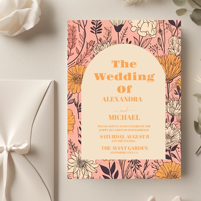 Lámina Boda de flores silvestres rosadas del Naranja de p (Subido por el creador)