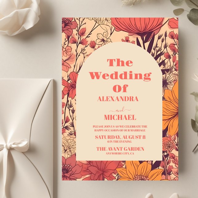 Lámina Boda de flores silvestres rosadas del Naranja de p (Subido por el creador)