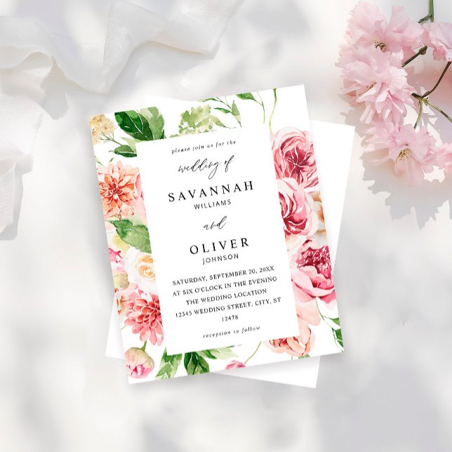 Lámina Boda de Flores y Verdor Rosado y Peach Presupuesta (Subido por el creador)