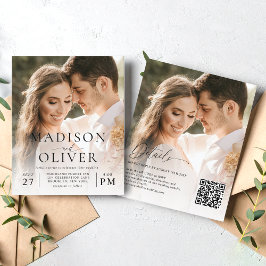 Lámina Boda de fotografía de código QR elegante y moderno