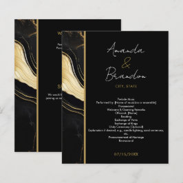 Lámina Boda de fotografía de mármol negro y oro de lujo