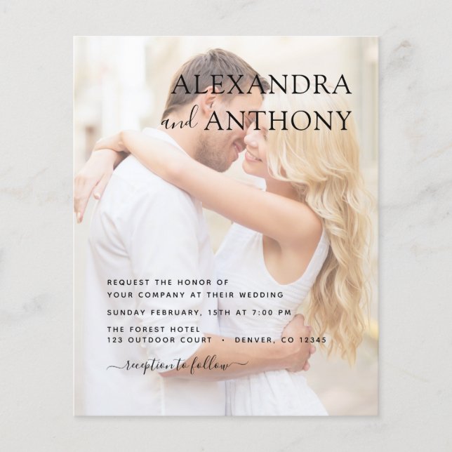 Lámina Boda de fotografía de presupuesto Romantic Elegant (Anverso)