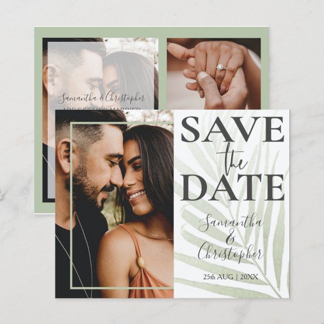 Lámina Boda de fotografía verde tropical con presupuesto  (Anverso / Reverso)