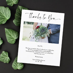 Lámina Boda de fotos agradece a los proveedores su guión 