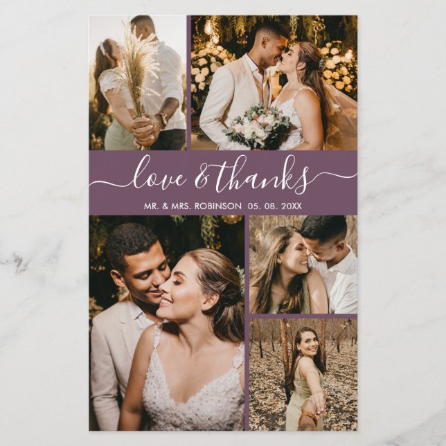 Lámina Boda de fotos de Budget Elegant Mauve - Gracias Fl (Anverso)