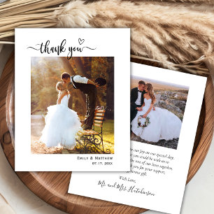 Lámina Boda de fotos de Budget Modern Script 2 Gracias