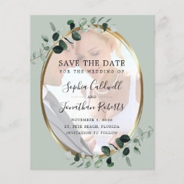 Lámina Boda de fotos de Eucalyptus Sage Save the Date