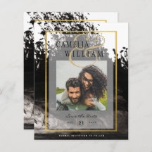 Boda de FOTOS LeahG Black Gold INK Save Date